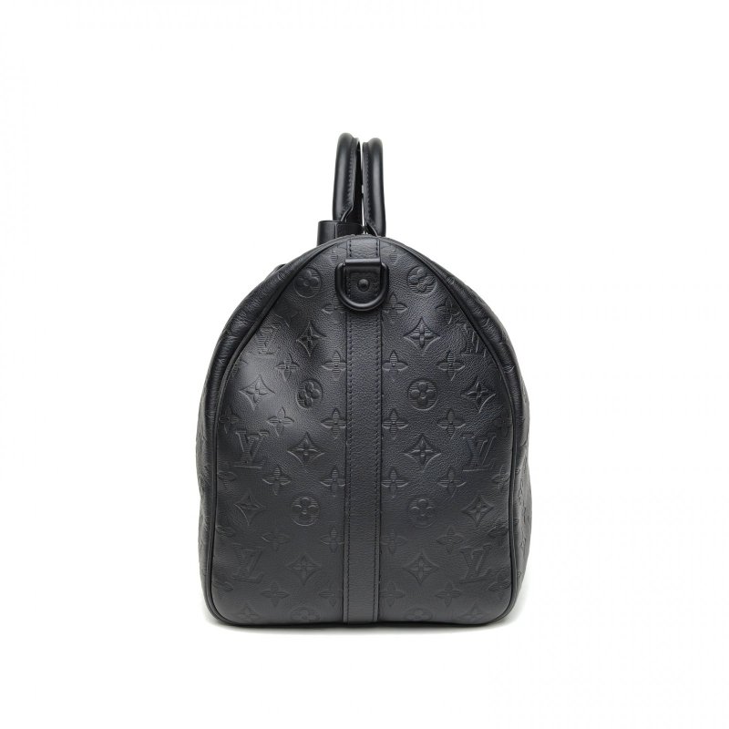 LOUIS VUITTON KEEPALL50配肩帶黑色牛皮晶片肩背包-1