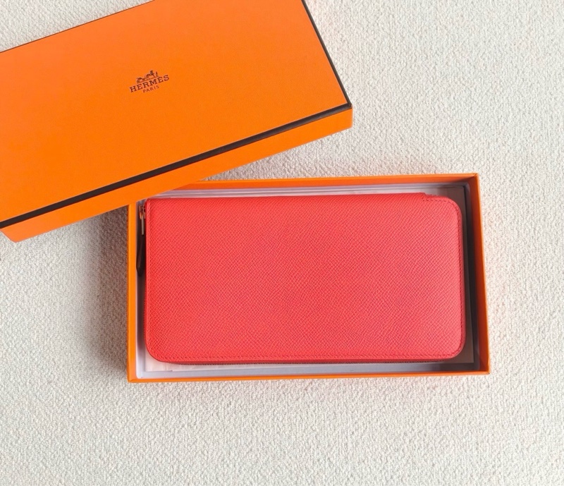 幾乎全新｜愛馬仕 Hermès Silk’In 長夾｜粉色 Epsom 皮｜Y刻｜附盒-0