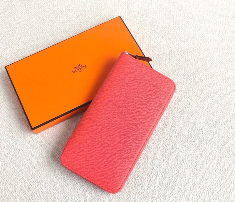 幾乎全新｜愛馬仕 Hermès Silk’In 長夾｜粉色 Epsom 皮｜Y刻｜附盒-3