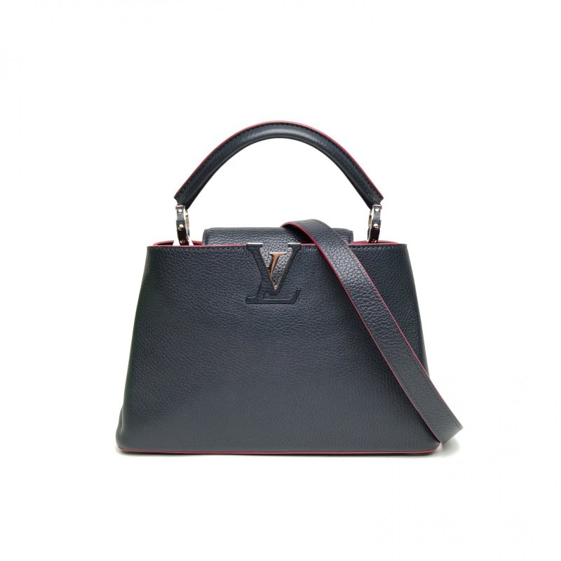 LOUIS VUITTON CapucinesBB27藍色牛皮銀扣2015肩背包-0