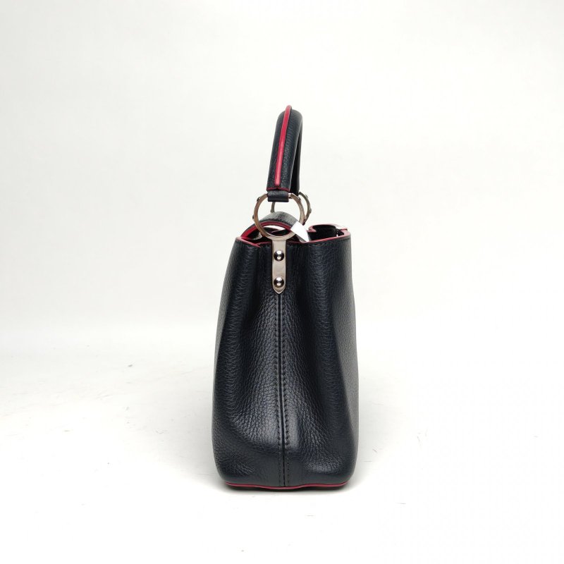 LOUIS VUITTON CapucinesBB27藍色牛皮銀扣2015肩背包-3