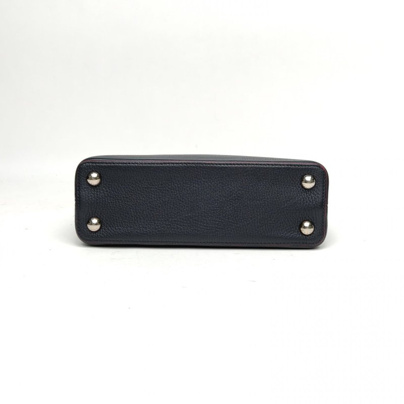 LOUIS VUITTON CapucinesBB27藍色牛皮銀扣2015肩背包-4