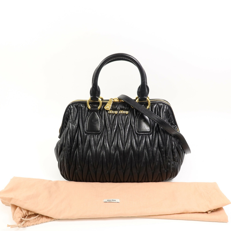 Miu Miu 羊皮皮革2 Way Shoulder手挽肩背兩用袋-9