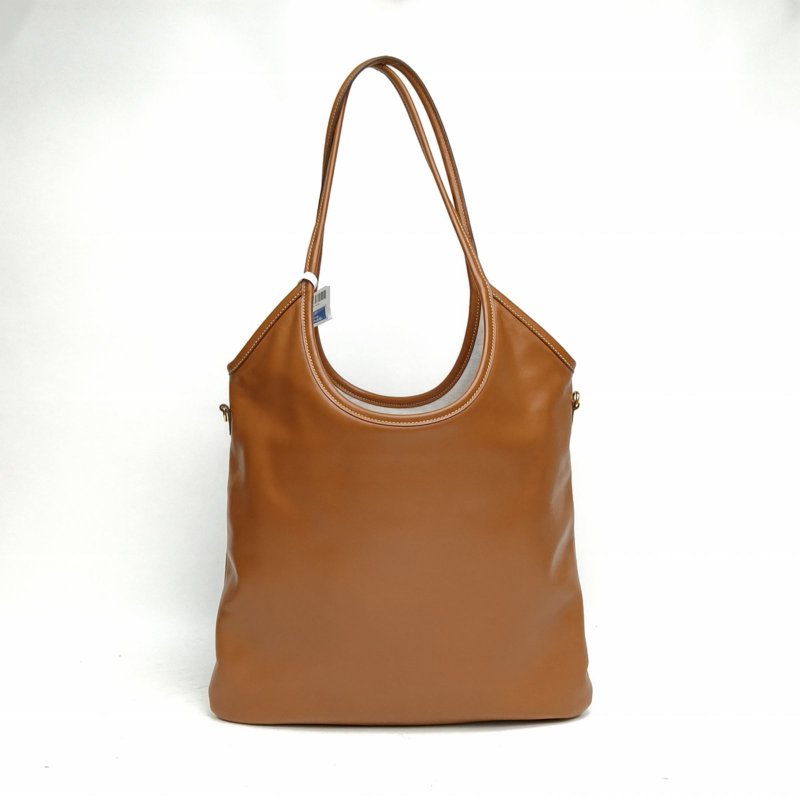 MIU MIU IVYTote托特包35棕色牛皮金扣肩背包-2