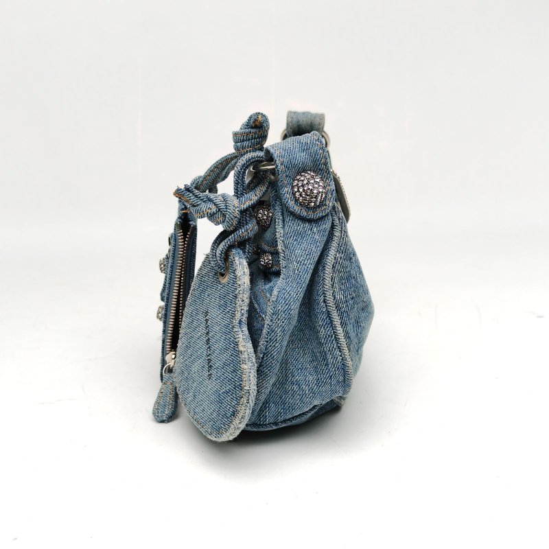 BALENCIAGA LeCagole機車月牙包*s牛仔藍肩背包-1