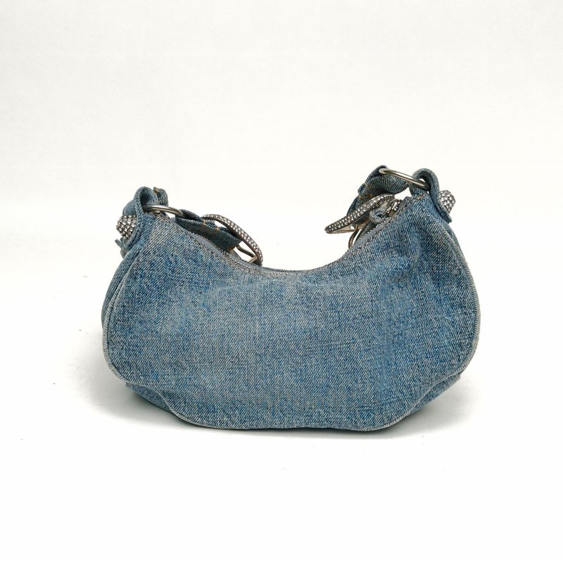 BALENCIAGA LeCagole機車月牙包*s牛仔藍肩背包-2