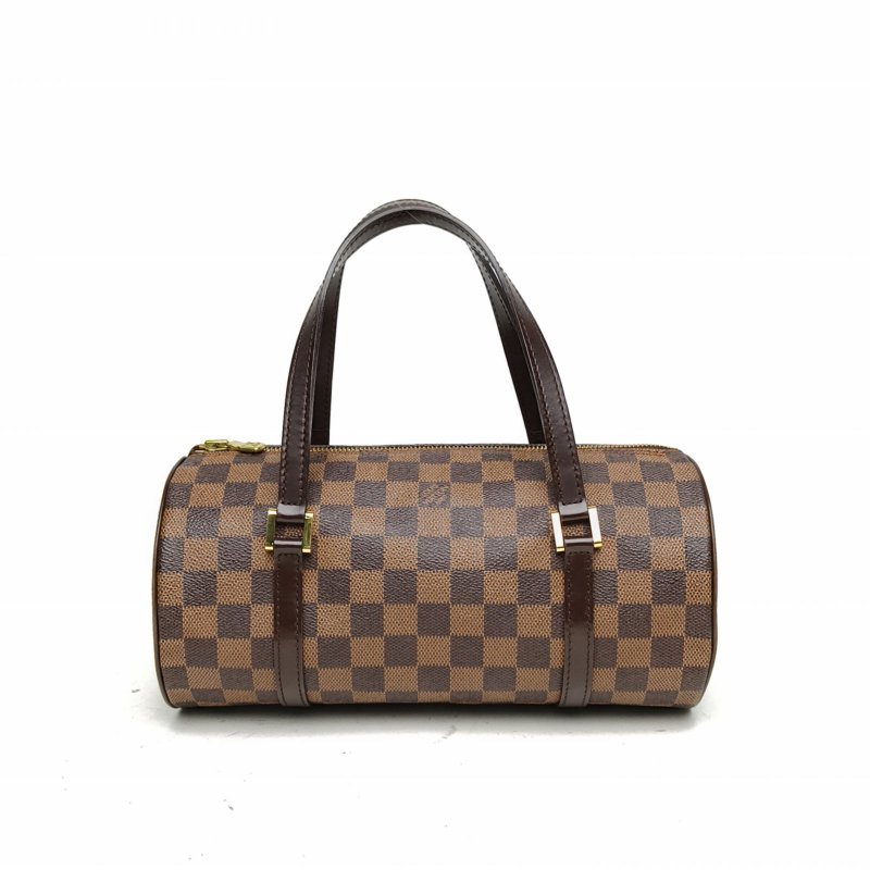 LOUIS VUITTON 中古圓筒包30棕色棋盤格PVC2003肩背包-0