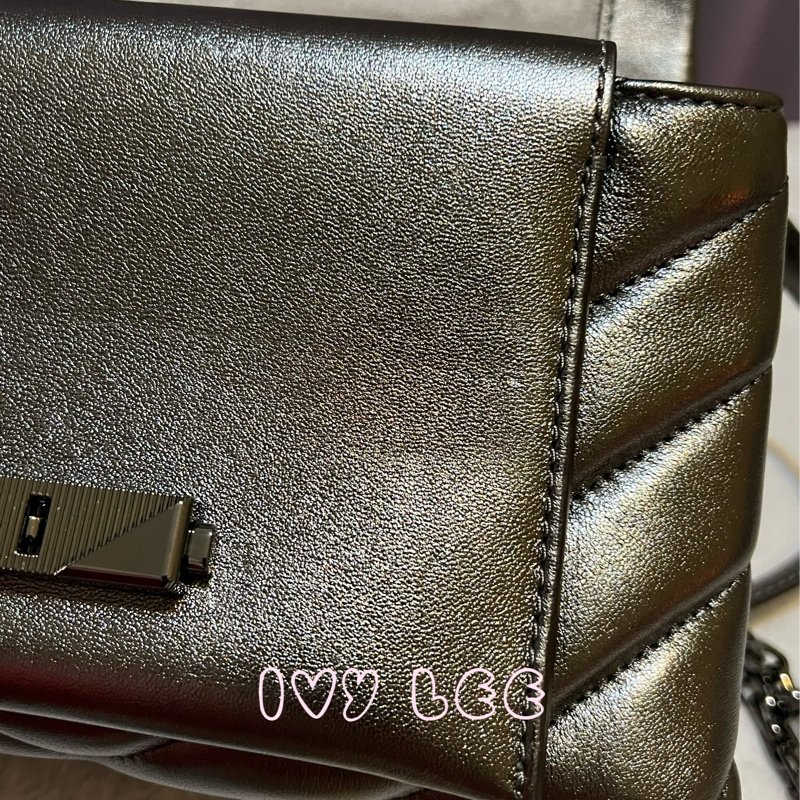 MICHAEL KORS 30H9UOEL6K Cece V形 山行紋路絎縫金屬皮革 斜背包 肩背包 鍊帶包 二手精品 Michael Kors 《夫妻的世界》韓素希同款-12