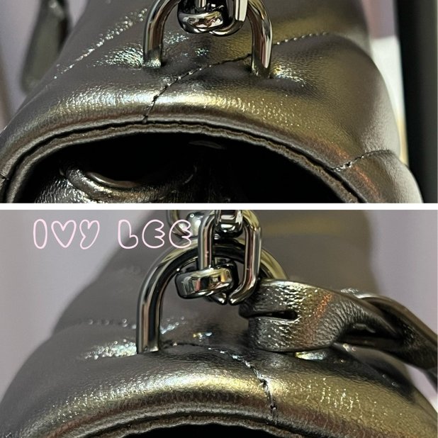 MICHAEL KORS 30H9UOEL6K Cece V形 山行紋路絎縫金屬皮革 斜背包 肩背包 鍊帶包 二手精品 Michael Kors 《夫妻的世界》韓素希同款-34