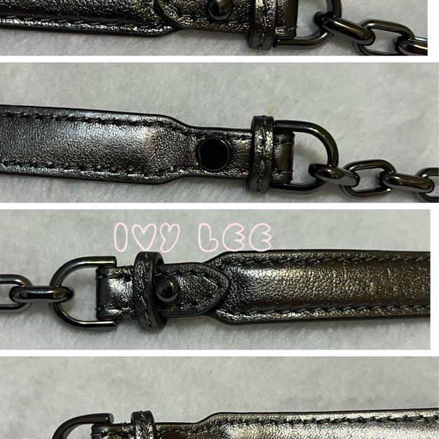 MICHAEL KORS 30H9UOEL6K Cece V形 山行紋路絎縫金屬皮革 斜背包 肩背包 鍊帶包 二手精品 Michael Kors 《夫妻的世界》韓素希同款-37