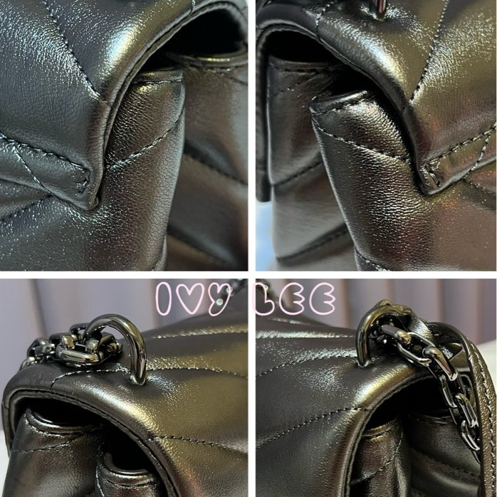 MICHAEL KORS 30H9UOEL6K Cece V形 山行紋路絎縫金屬皮革 斜背包 肩背包 鍊帶包 二手精品 Michael Kors 《夫妻的世界》韓素希同款-38