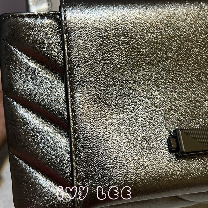MICHAEL KORS 30H9UOEL6K Cece V形 山行紋路絎縫金屬皮革 斜背包 肩背包 鍊帶包 二手精品 Michael Kors 《夫妻的世界》韓素希同款-46