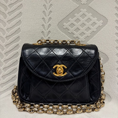 💎Chanel香奈兒｜中古款vintage｜雕花鏈條雕花雙C扣CF ｜小元寶