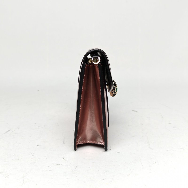 BVLGARI 粉色牛皮SerpentiForever蛇頭包woc肩背包-3