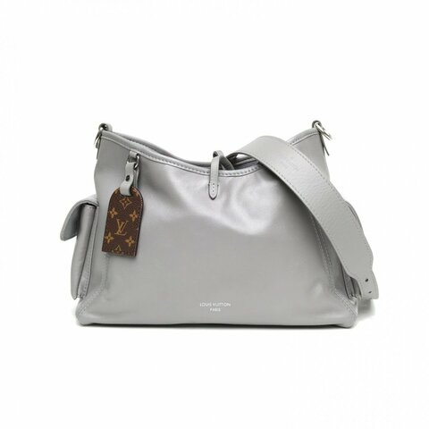 LOUIS VUITTON CARRYALLCargo小號灰色羊皮銀扣晶片肩背包