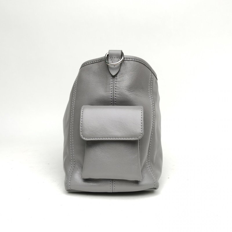 LOUIS VUITTON CARRYALLCargo小號灰色羊皮銀扣晶片肩背包-1