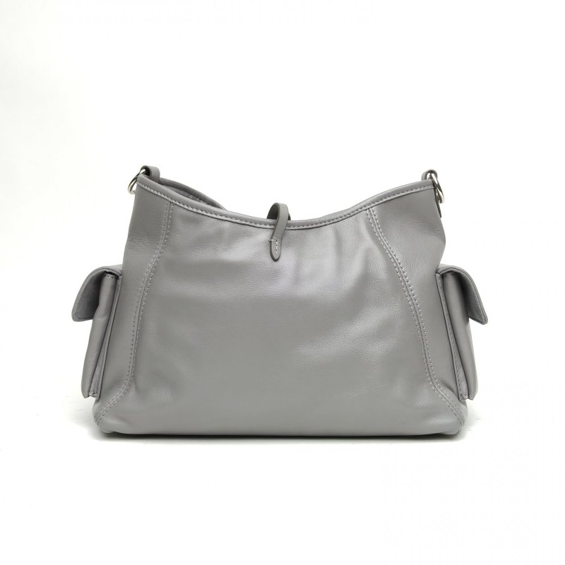 LOUIS VUITTON CARRYALLCargo小號灰色羊皮銀扣晶片肩背包-2