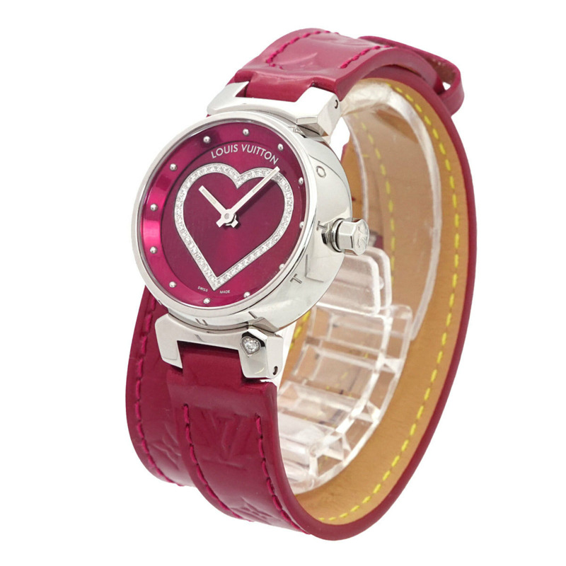 路易威登 Tambour W Tour Q121Z 鑽石女士腕錶心形紅石英-2