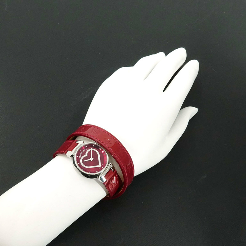 路易威登 Tambour W Tour Q121Z 鑽石女士腕錶心形紅石英-3