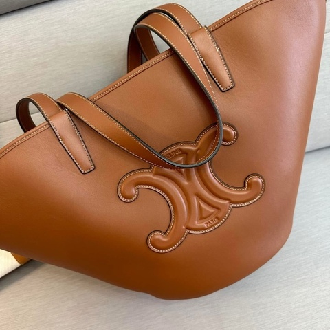 Celine 牛皮扇形手提/肩背托特包