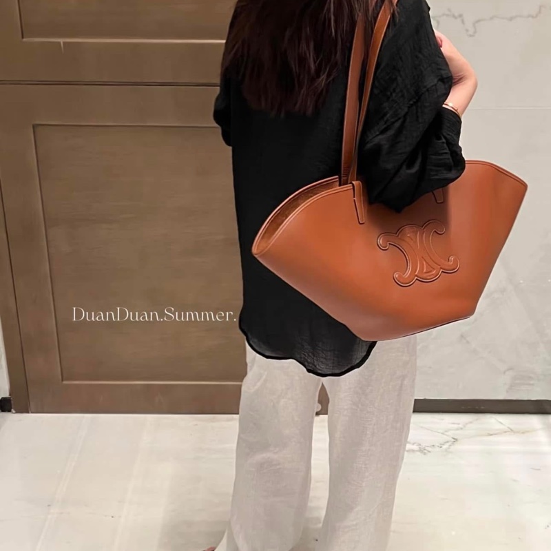 Celine 牛皮扇形手提/肩背托特包-8