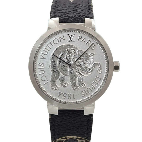 路易威登 Tambour Savannah Chapman Brothers Q2D07 男士腕錶 銀色石英錶