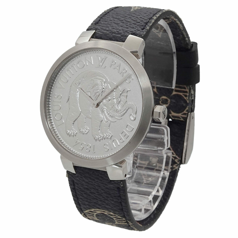 路易威登 Tambour Savannah Chapman Brothers Q2D07 男士腕錶 銀色石英錶-1