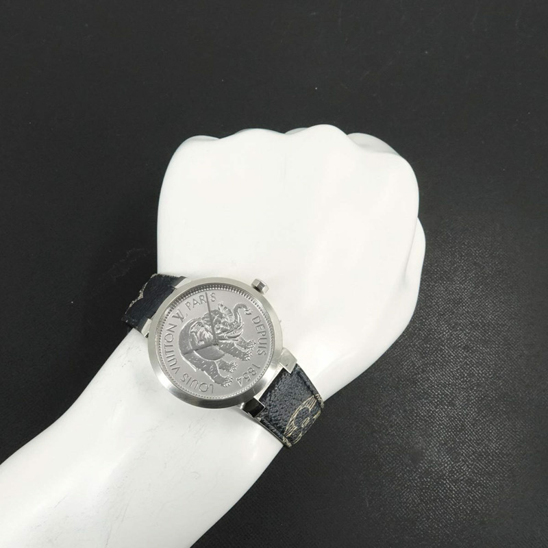 路易威登 Tambour Savannah Chapman Brothers Q2D07 男士腕錶 銀色石英錶-2