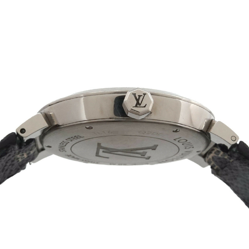 路易威登 Tambour Savannah Chapman Brothers Q2D07 男士腕錶 銀色石英錶-4