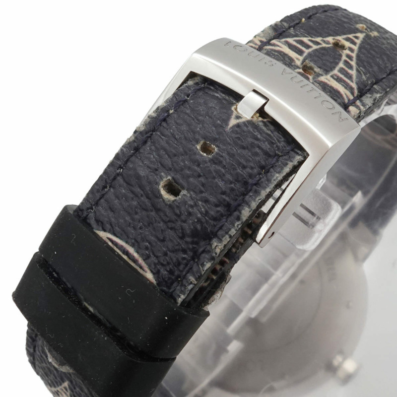 路易威登 Tambour Savannah Chapman Brothers Q2D07 男士腕錶 銀色石英錶-5