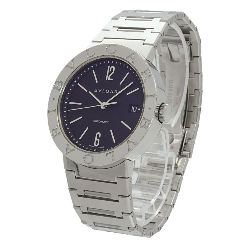 寶格麗 BB38SS 男士腕錶，日期顯示，黑色自動上鍊-2