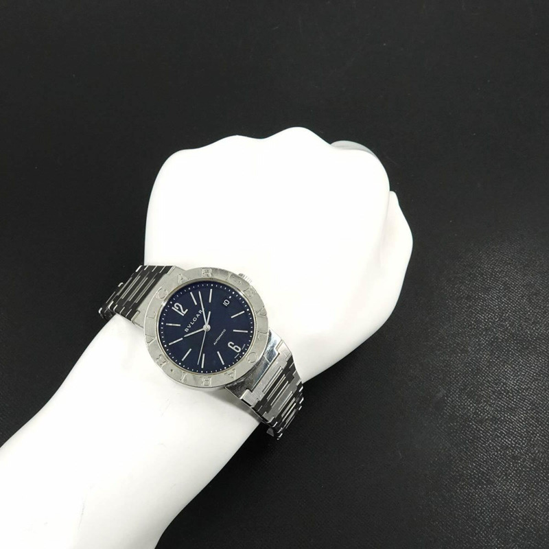 寶格麗 BB38SS 男士腕錶，日期顯示，黑色自動上鍊-3