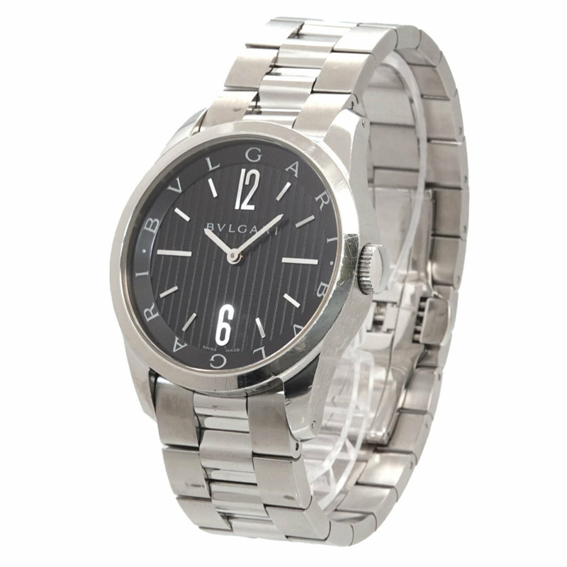 寶格麗 (Bulgari) Solotempo ST37S 男士腕錶 黑色石英錶-1