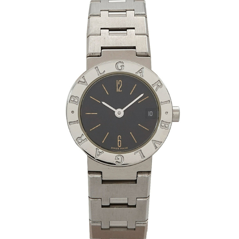 寶格麗 BB23SS 女士腕錶，日期顯示，黑色石英錶-0