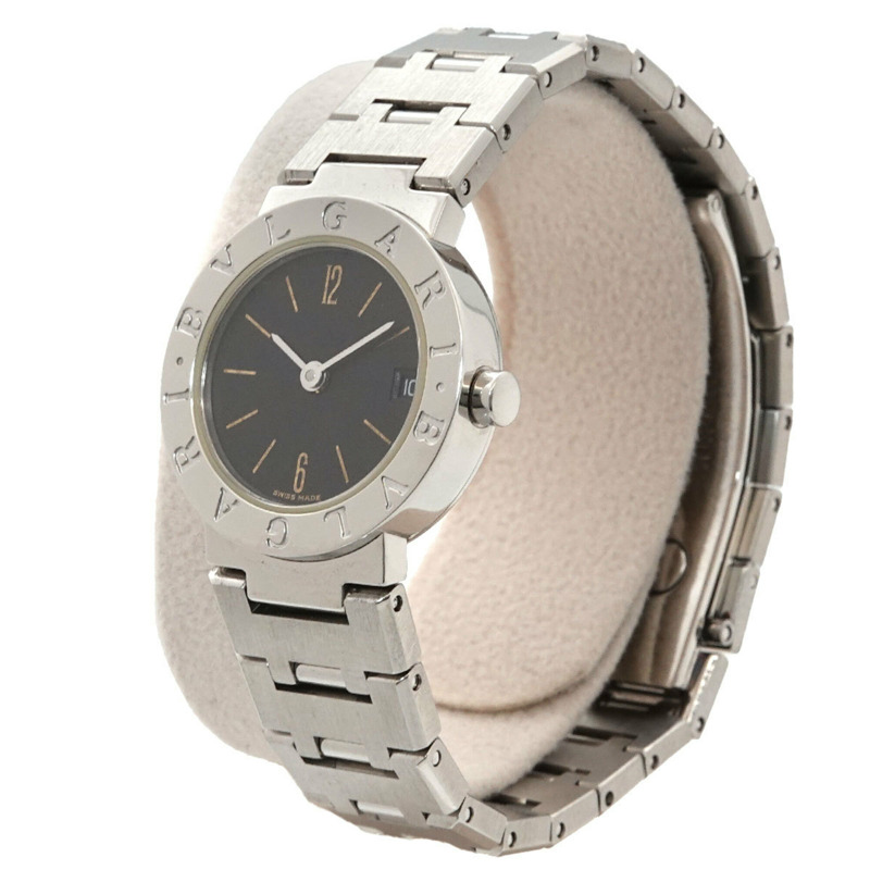 寶格麗 BB23SS 女士腕錶，日期顯示，黑色石英錶-1