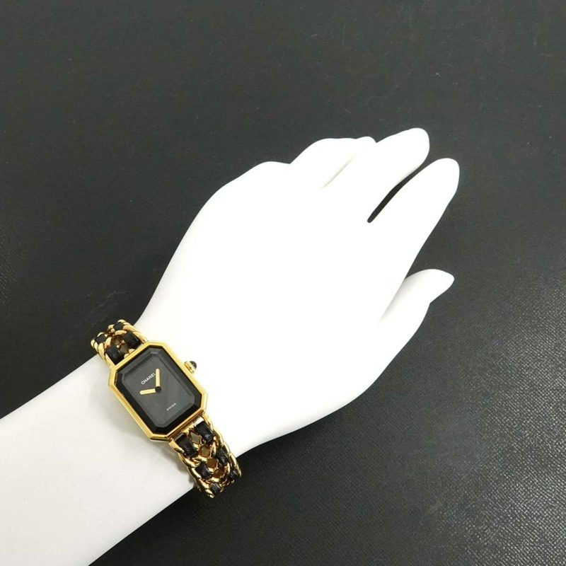 香奈兒 Premiere S 碼 H0001 女士腕錶 黑色金石英錶-3