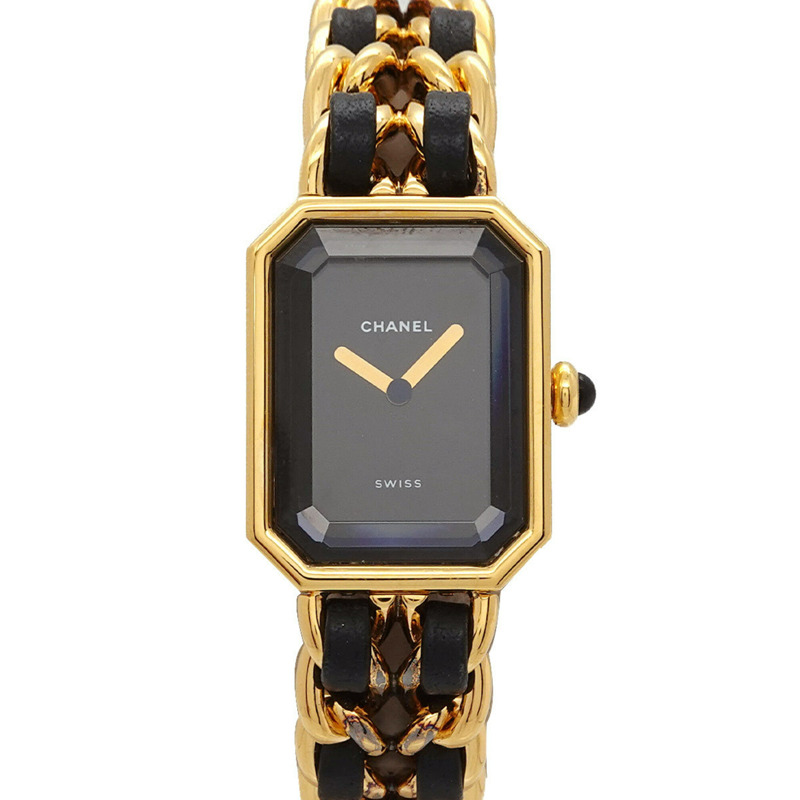 香奈兒 Premiere S 碼 H0001 女士腕錶 黑色金石英錶-0