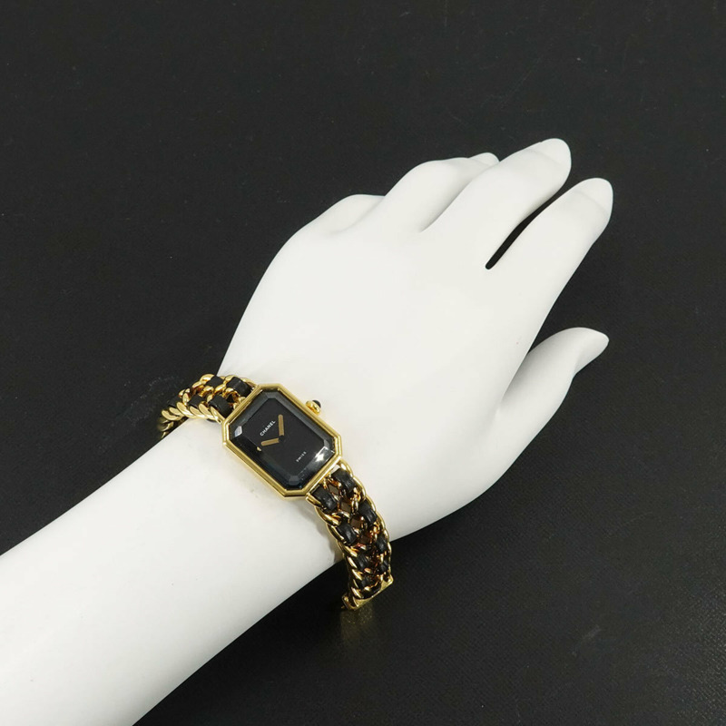 香奈兒 Premiere S 碼 H0001 女士腕錶 黑色金石英錶-2