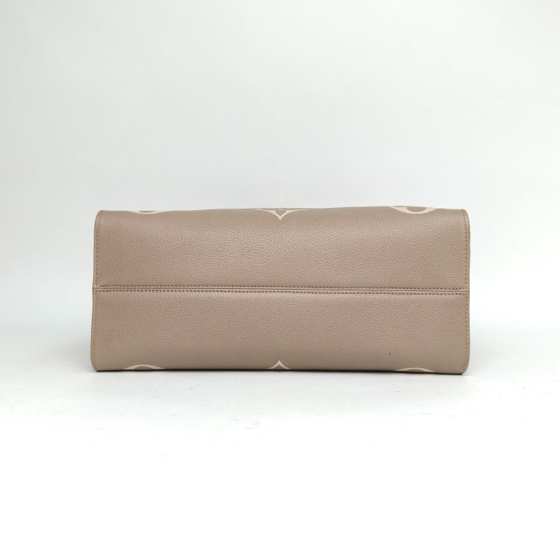 LOUIS VUITTON Onthego中號35大象灰牛皮晶片老花壓紋肩背包-4