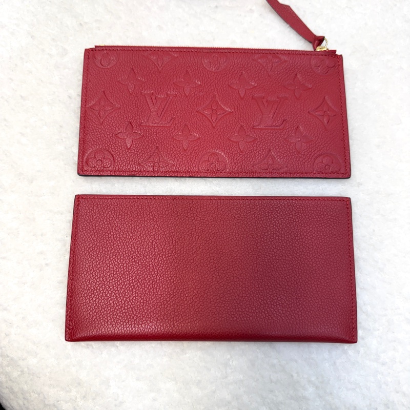 路易威登LV紅色壓紋牛皮Pochette Felicie信封三合❤️鍊條斜背包 WOC M82609-11