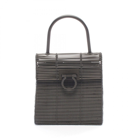 Salvatore Ferragamo Gancini 手提包 21 8840/90 金屬黑二手女款