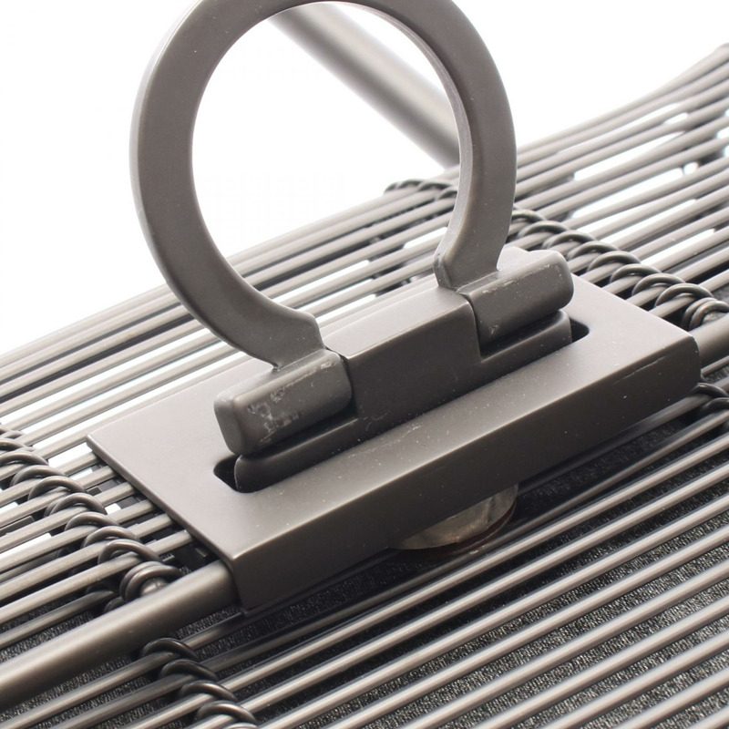 Salvatore Ferragamo Gancini 手提包 21 8840/90 金屬黑二手女款-4