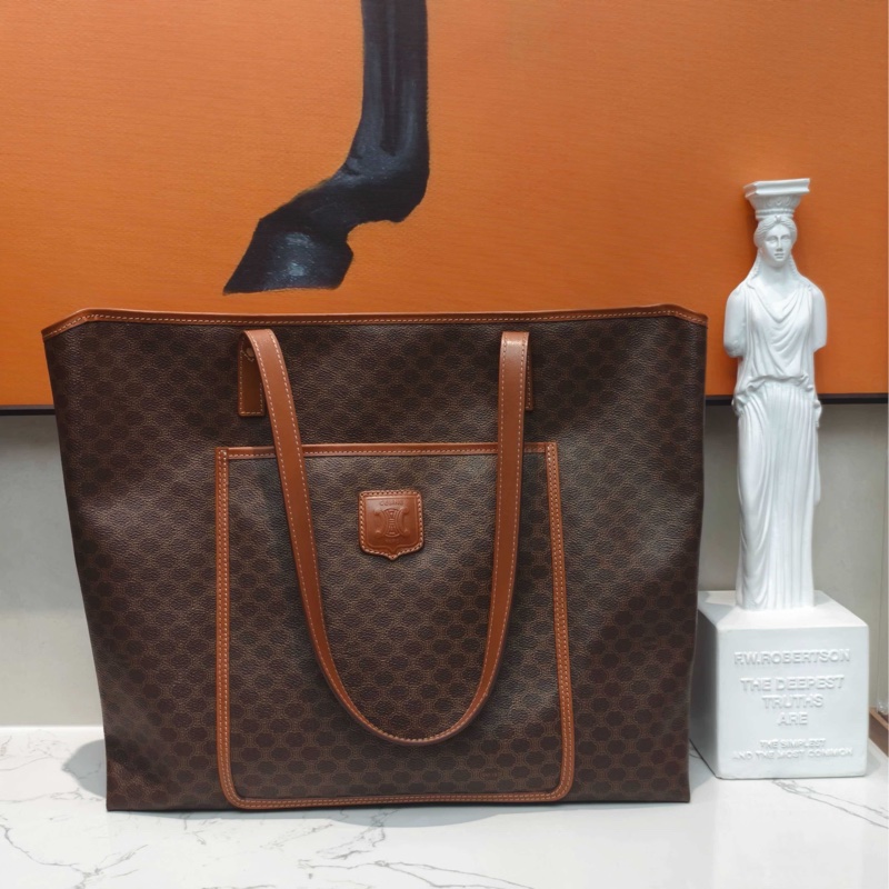 Celine賽琳 中古款大托特單肩包 棕色-0