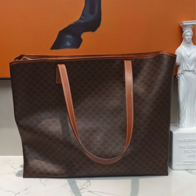 Celine賽琳 中古款大托特單肩包 棕色-3