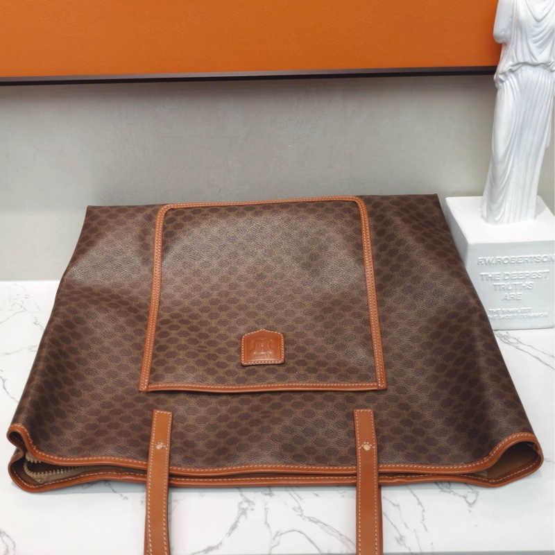 Celine賽琳 中古款大托特單肩包 棕色-4