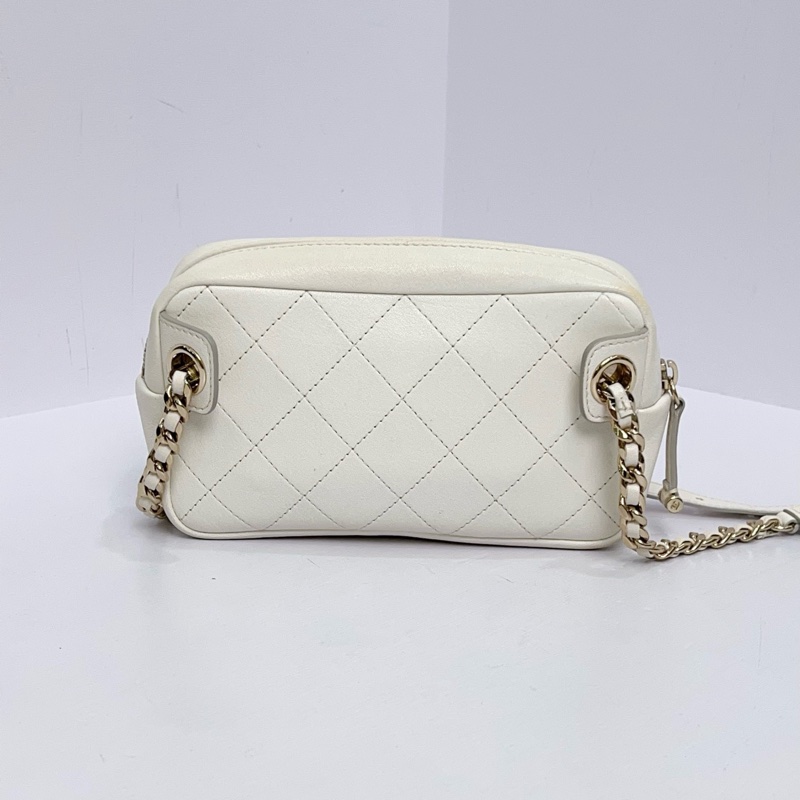 CHANEL/香奈兒 白金相機包鏈條腰包 26開有卡-1