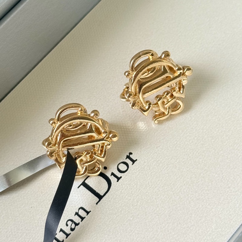 【復古中古美品✨全網最低價😍】CHRISTIAN DIOR 南瓜車耳夾✨-1