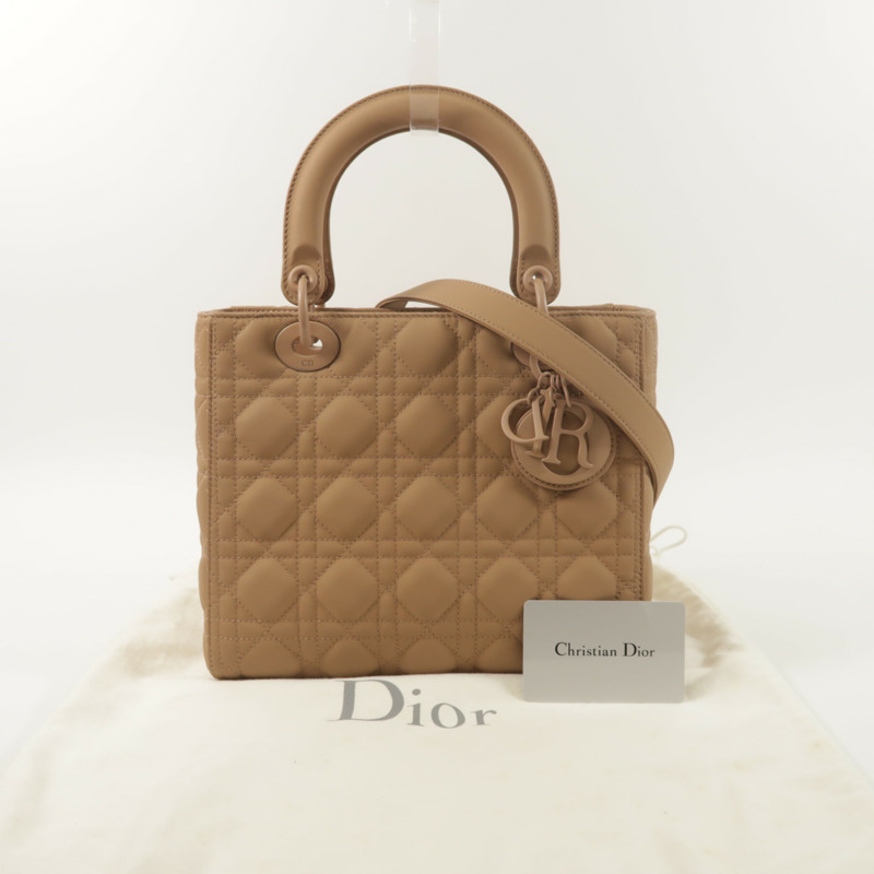 Dior 牛皮皮革Lady Dior Medium手挽肩背兩用袋-8