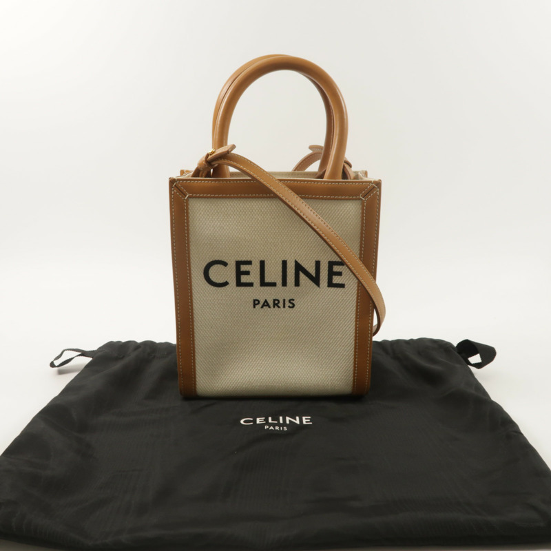 CELINE 帆布Mini Vertical Cabas手挽袋-7