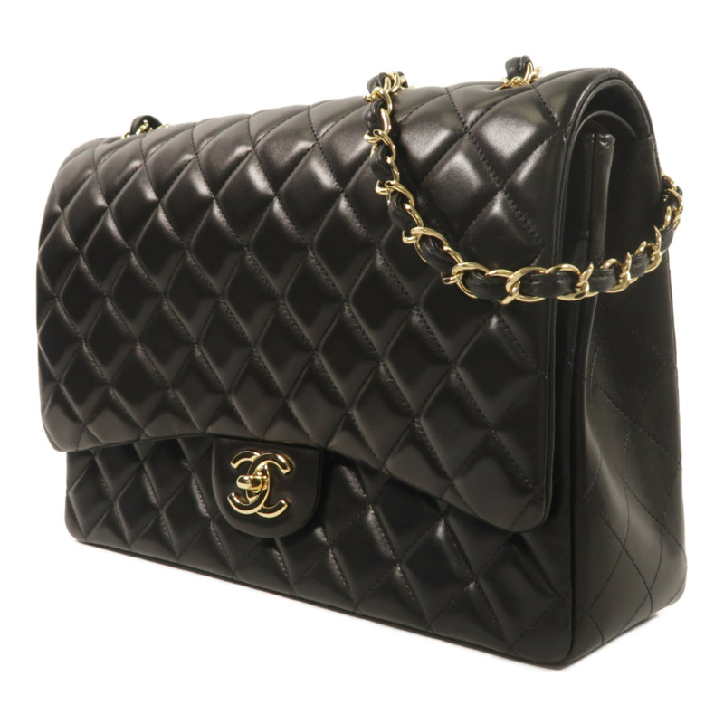 CHANEL 羊皮皮革Maxi Classic鏈帶肩背袋-2